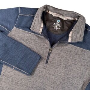 Kuhl Ryzer Quarter Zip Pullover Mens S Navy Grey Colorblock Performance Hiking
